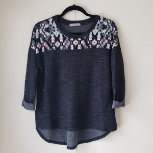 Women's Dark Gray Patterned Sweater